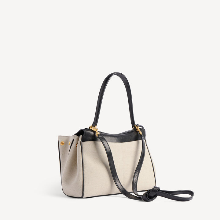 BALENCIAGA - Women's Rodeo Handbag Small in Beige/black