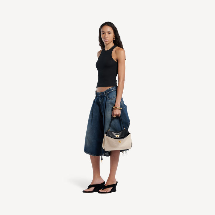 BALENCIAGA - Women's Rodeo Handbag Small in Beige/black