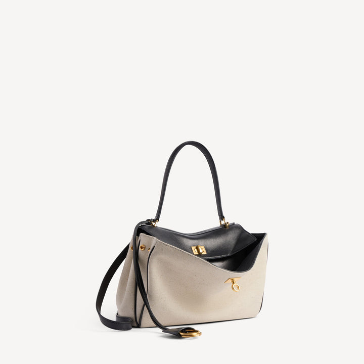 BALENCIAGA - Women's Rodeo Handbag Small in Beige/black