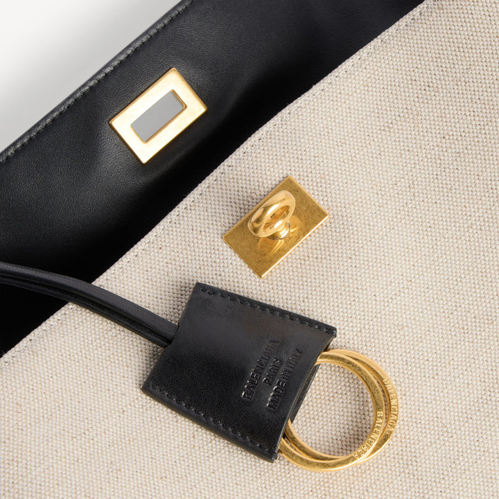 BALENCIAGA - Women's Rodeo Handbag Small in Beige/black