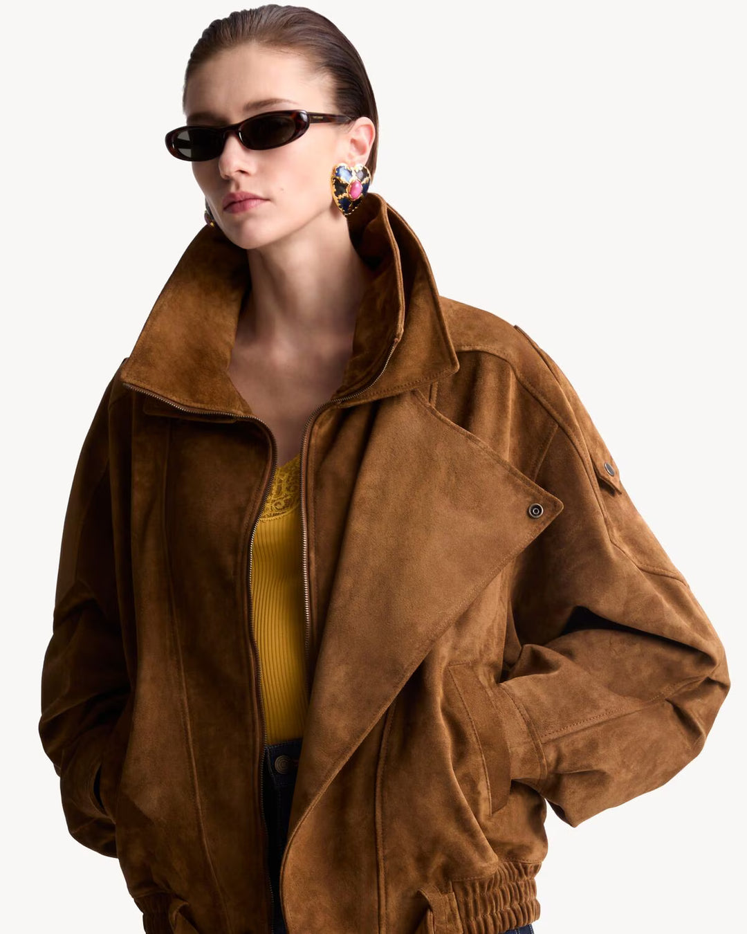 SAINT LAURENT BLOUSON EN CUIR VINTAGE