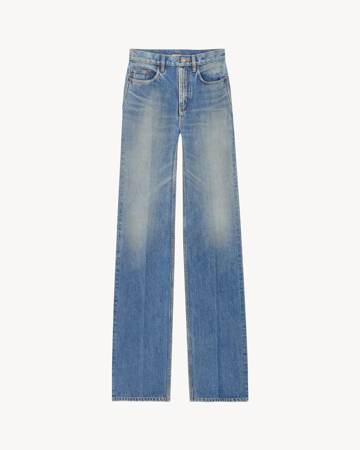 SAINT LAURENT - YVES jean évasé en denim midi blue