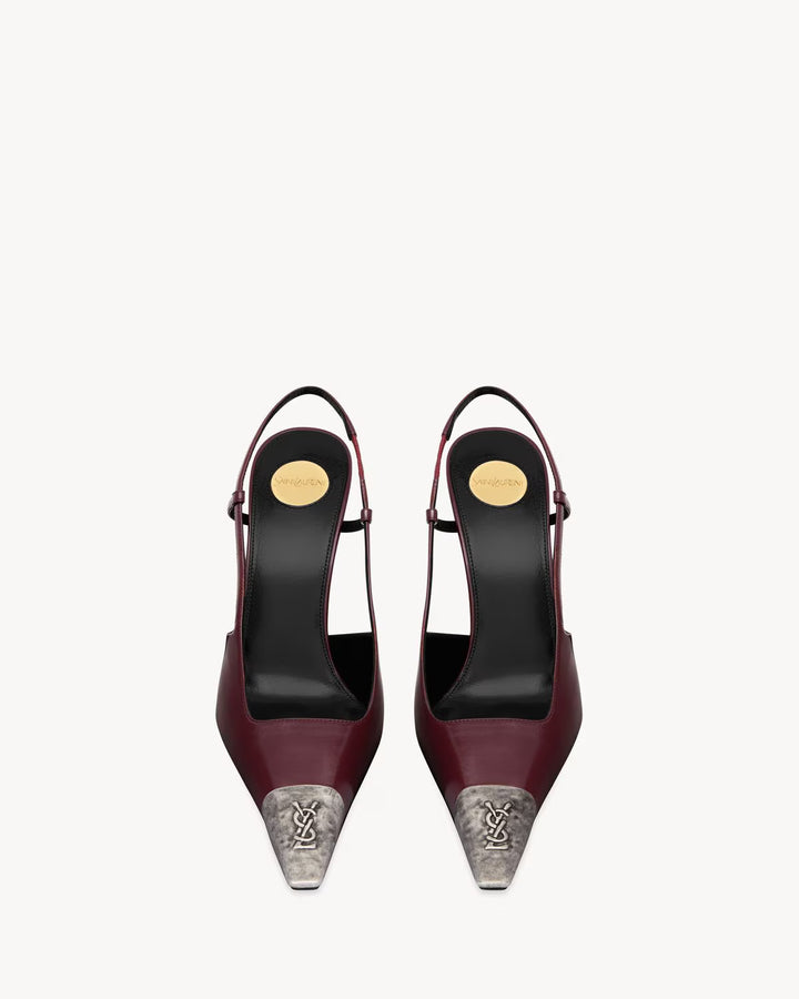 SAINT LAURENT JEANNE escarpins à bride arrière en cuir lisse