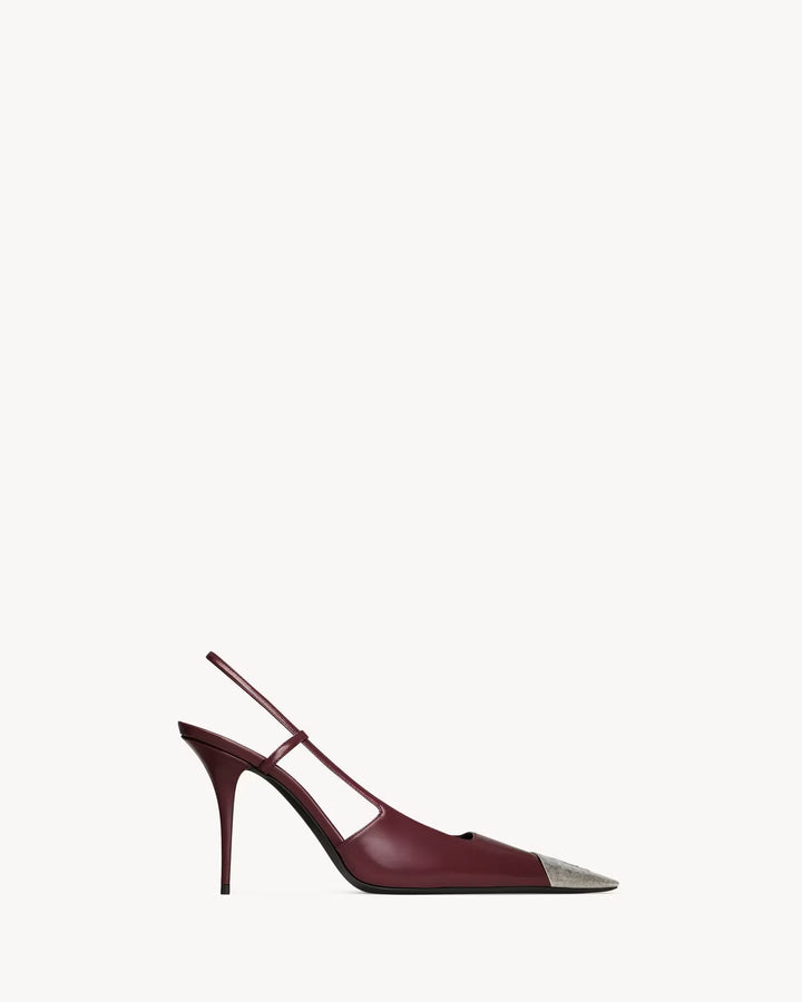 SAINT LAURENT JEANNE escarpins à bride arrière en cuir lisse