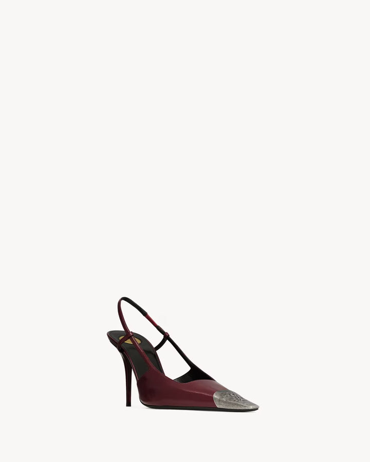 SAINT LAURENT JEANNE escarpins à bride arrière en cuir lisse