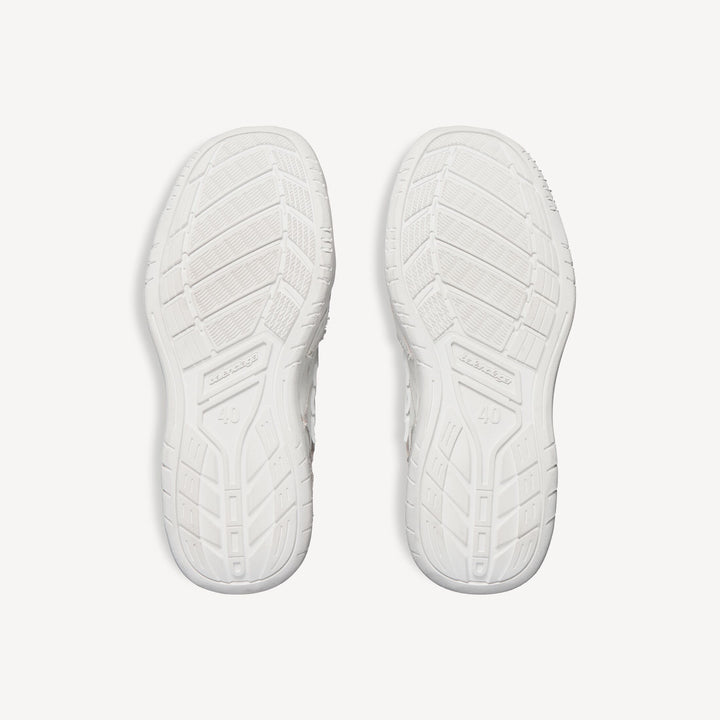 BALENCIAGA - Sneaker Hamptons Worn-out Moyen pour Femme en Blanc