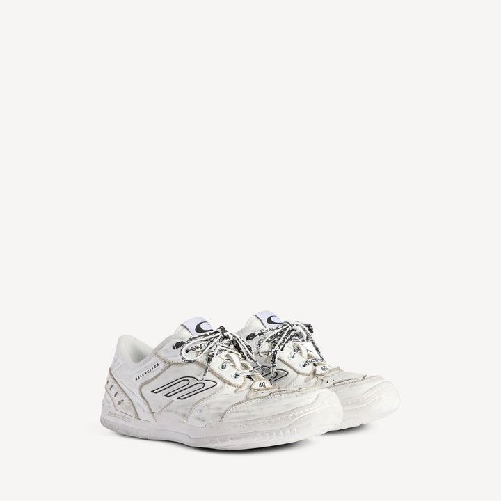 BALENCIAGA - Sneaker Hamptons Worn-out Moyen pour Femme en Blanc