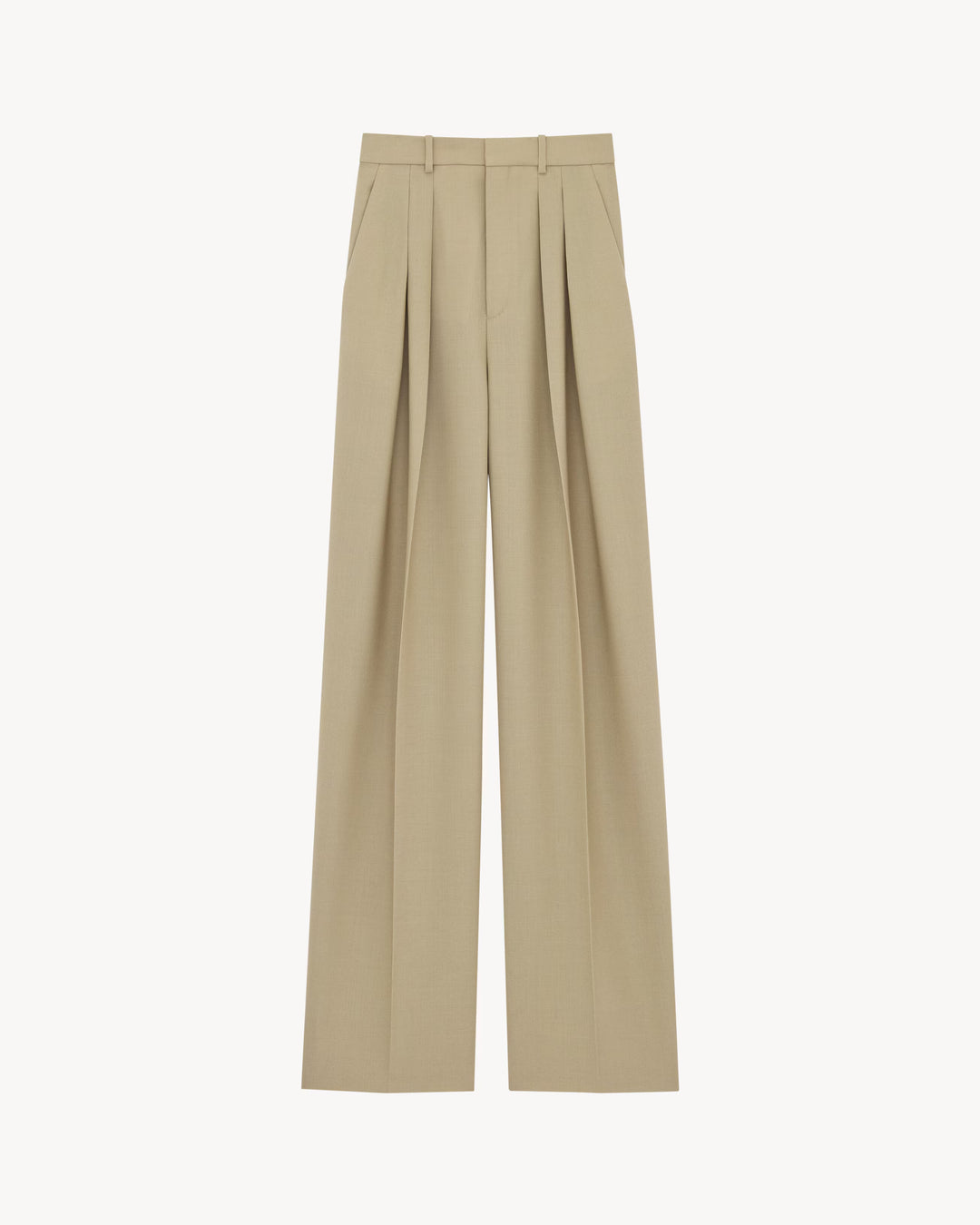 SAINT LAURENT- Pantalon en laine et soie