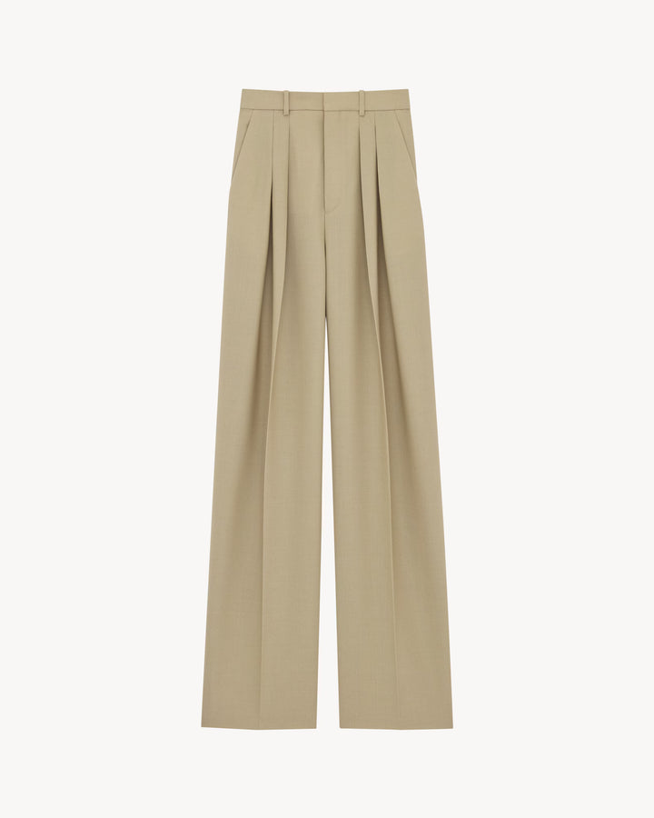 SAINT LAURENT- Pantalon en laine et soie