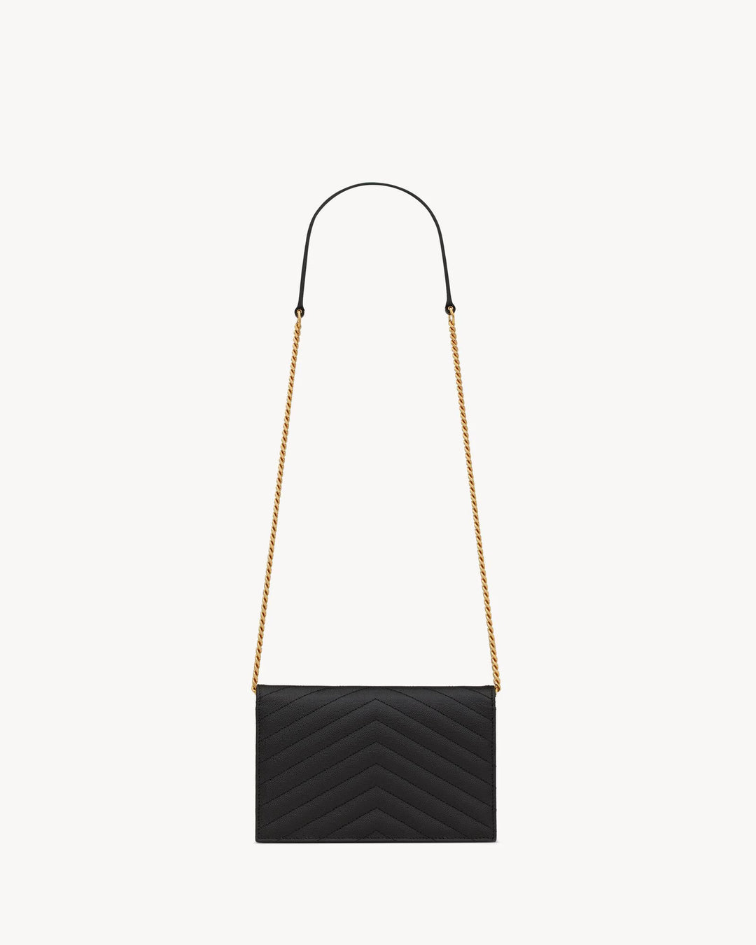 SAINT LAURENT - CASSANDRE ENVELOPE CHAIN WALLET EN CUIR GRAIN DE POUDRE