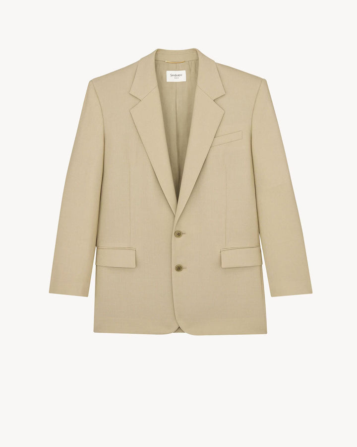 SAINT LAURENT - Veste en laine et soie à simple boutonnage