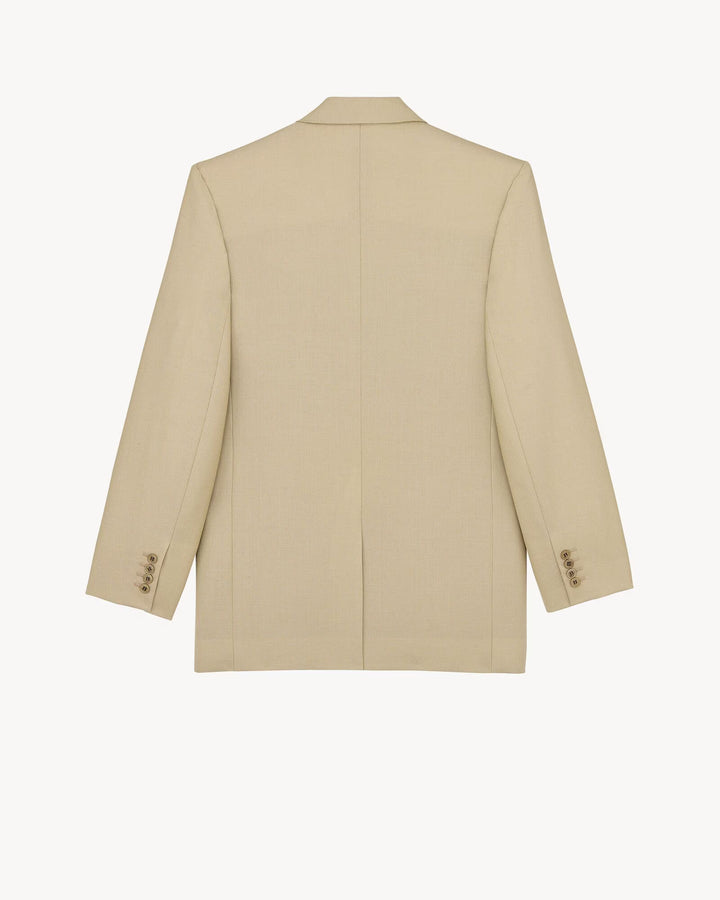 SAINT LAURENT - Veste en laine et soie à simple boutonnage