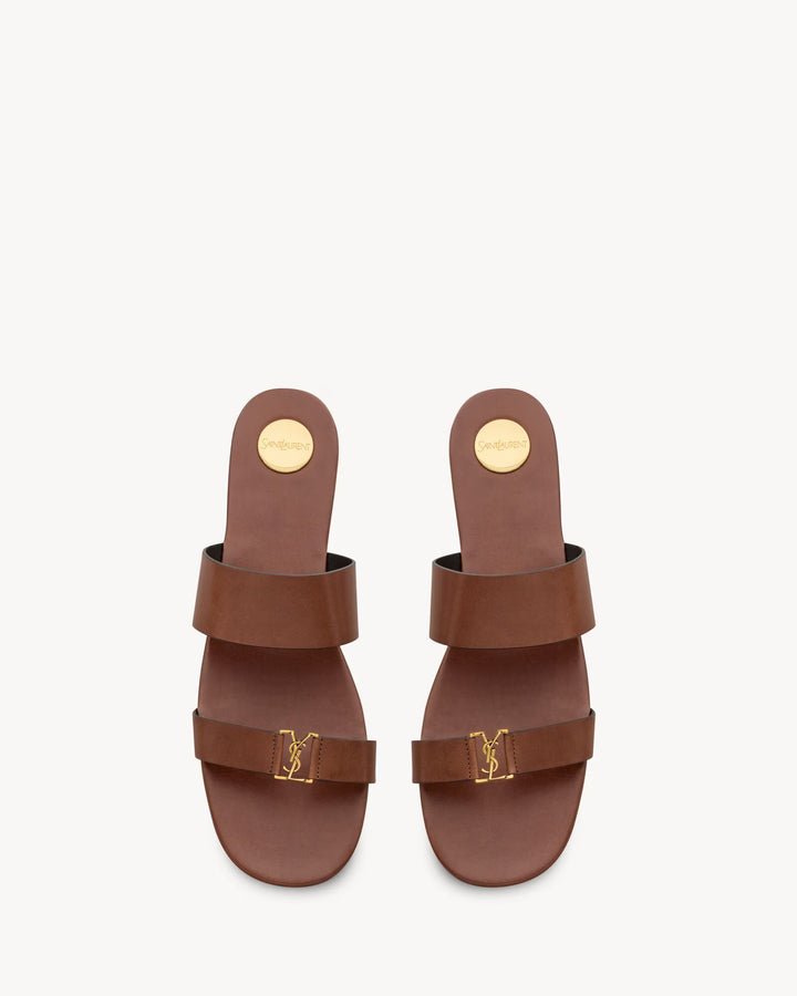 SAINT LAURENT - BABYLONE sandales en cuir lisse