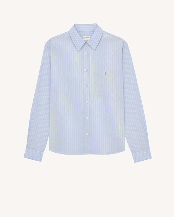 SAINT LAURENT - Chemise CASSANDRE en popeline de coton à rayures