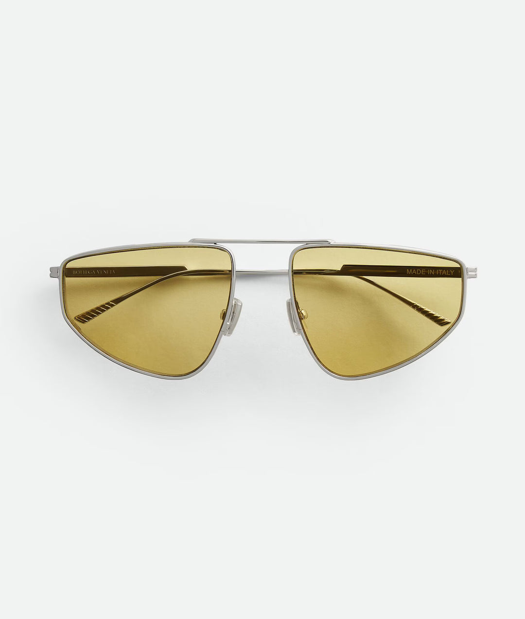 BOTTEGA VENETA - Lunettes de soleil aviateur en métal léger avec détail ruban signature.