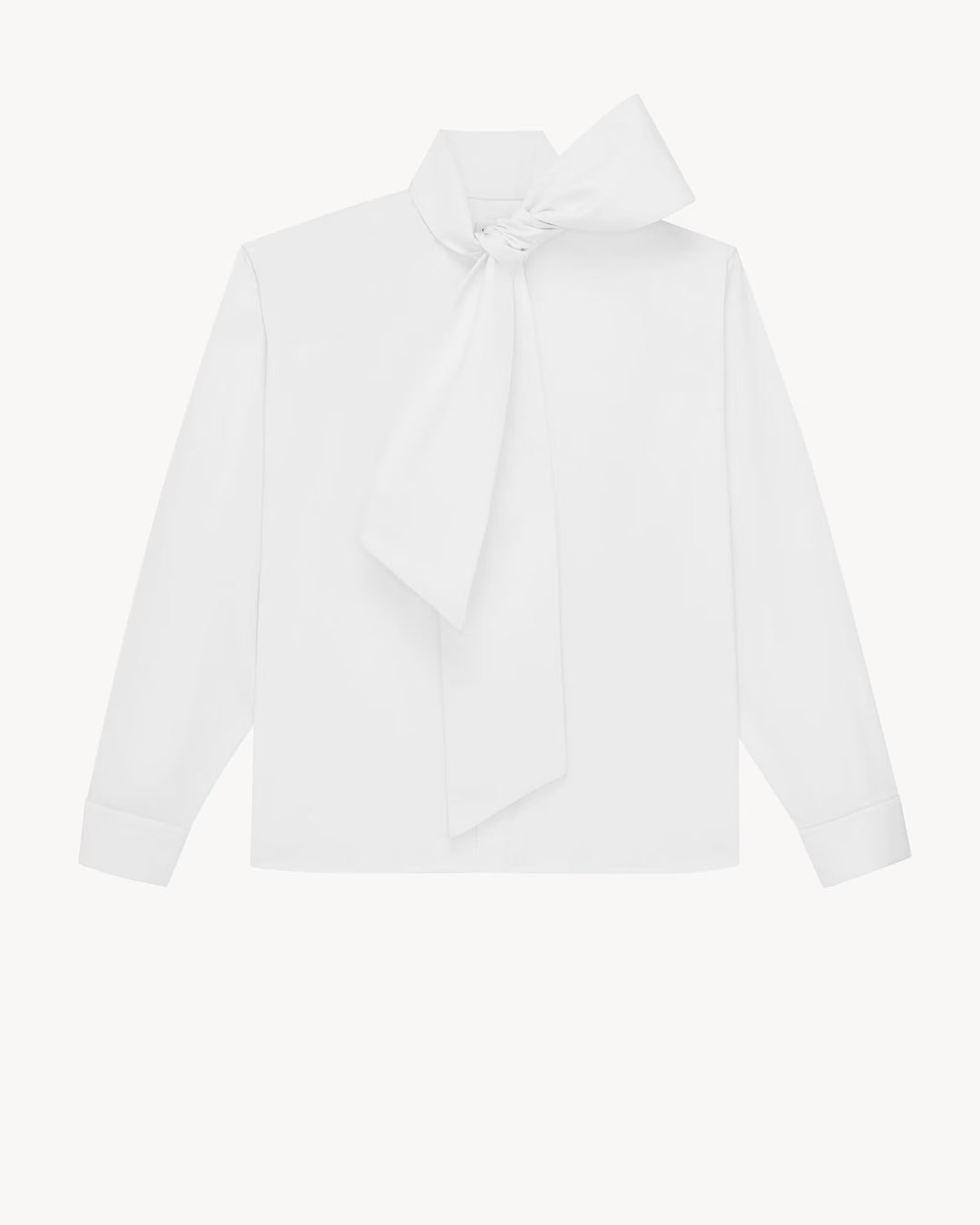 SAINT LAURENT - Chemise à lavallière en popeline de coton