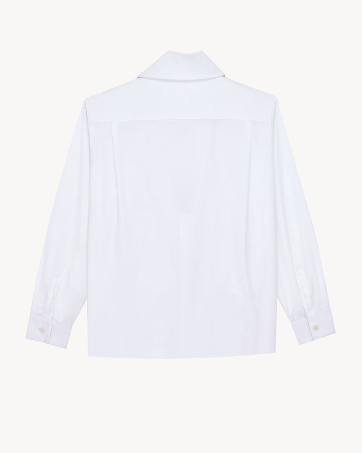 SAINT LAURENT - Chemise à lavallière en popeline de coton