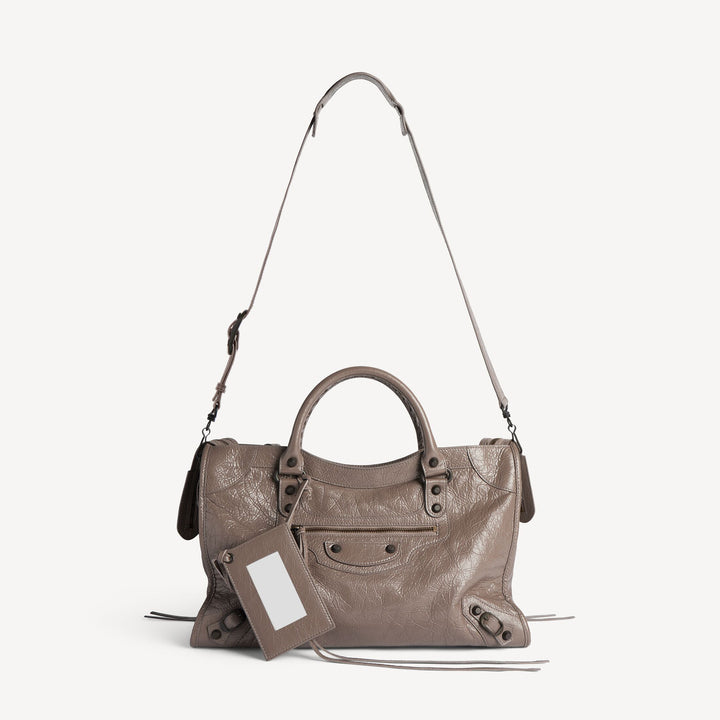 BALENCIAGA-Sac Le City Moyen pour Femme en Noix Foncé