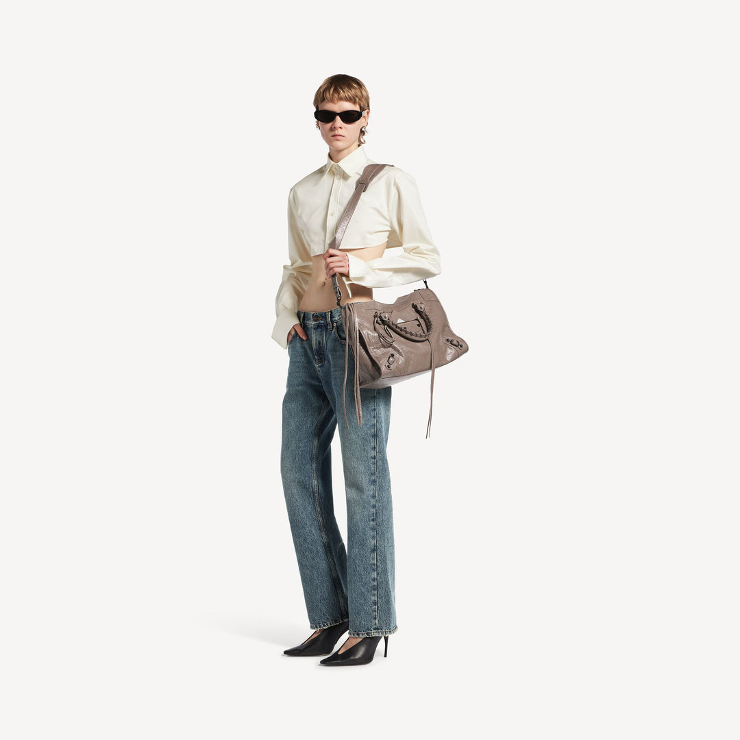 BALENCIAGA-Sac Le City Moyen pour Femme en Noix Foncé