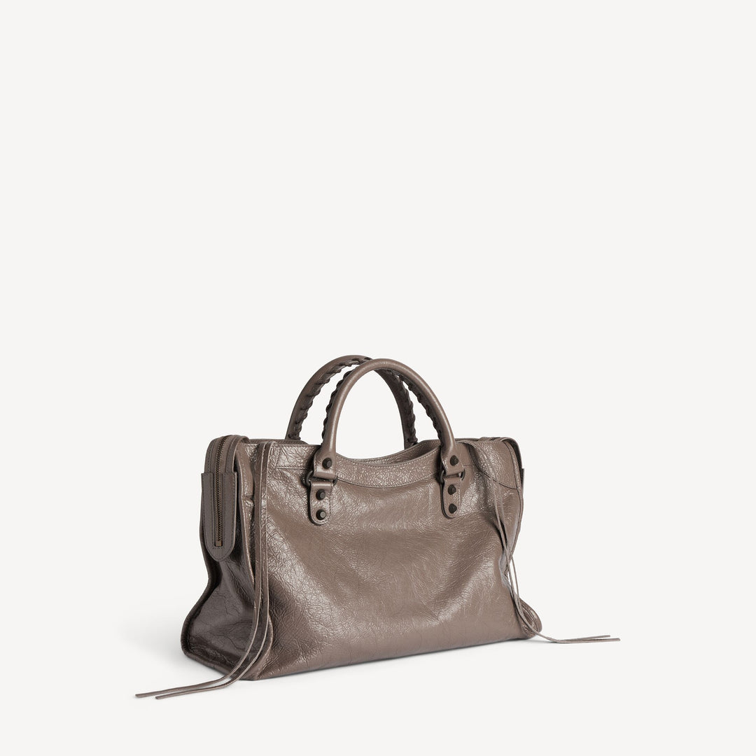 BALENCIAGA-Sac Le City Moyen pour Femme en Noix Foncé