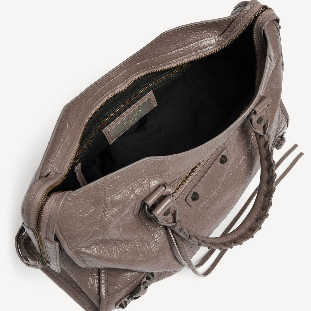BALENCIAGA-Sac Le City Moyen pour Femme en Noix Foncé