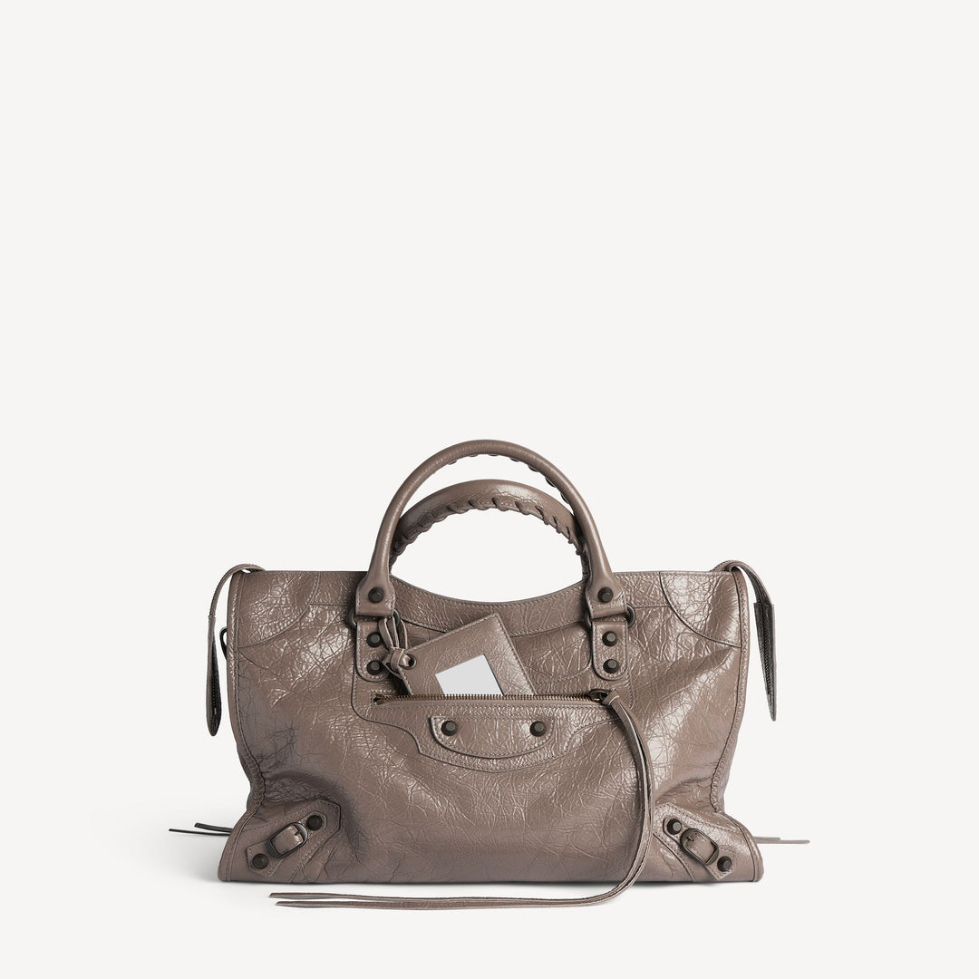 BALENCIAGA-Sac Le City Moyen pour Femme en Noix Foncé