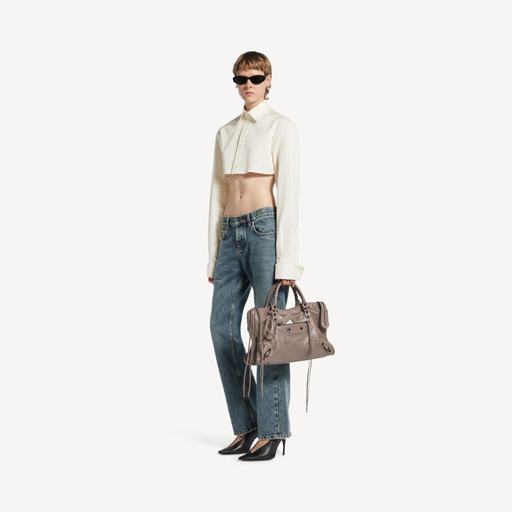 BALENCIAGA-Sac Le City Moyen pour Femme en Noix Foncé