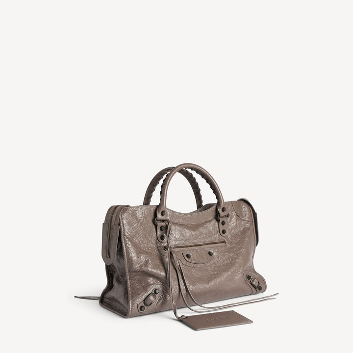 BALENCIAGA-Sac Le City Moyen pour Femme en Noix Foncé