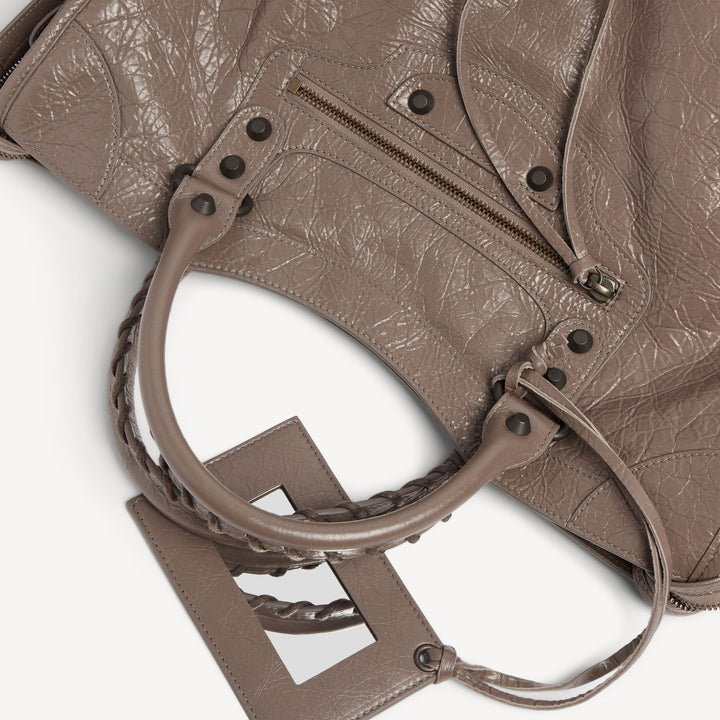 BALENCIAGA-Sac Le City Moyen pour Femme en Noix Foncé