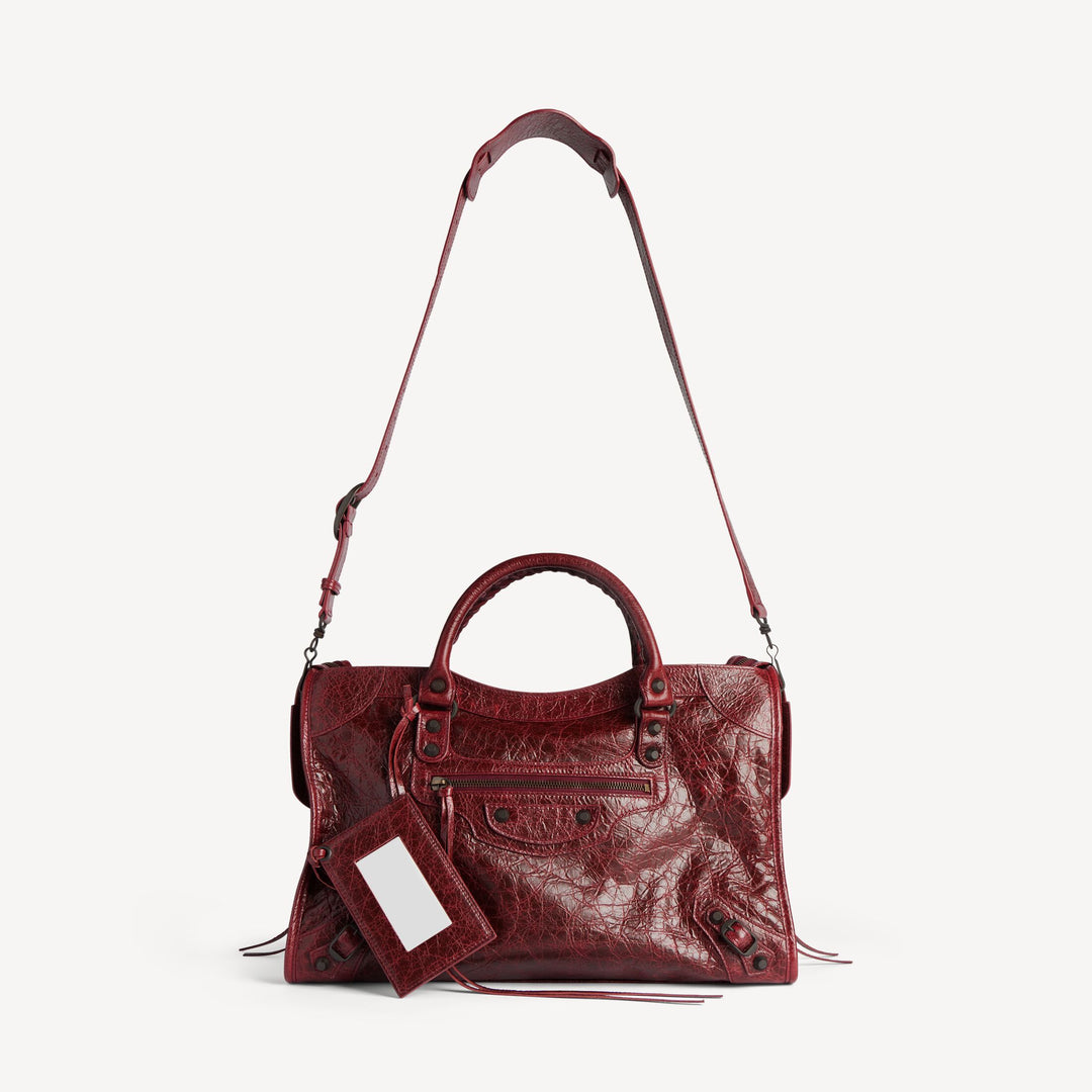 BALENCIAGA - Sac Le City Moyen pour Femme en Rouge Cerise