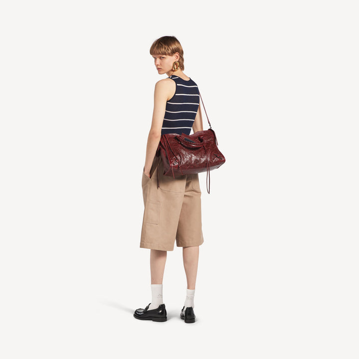 BALENCIAGA - Sac Le City Moyen pour Femme en Rouge Cerise