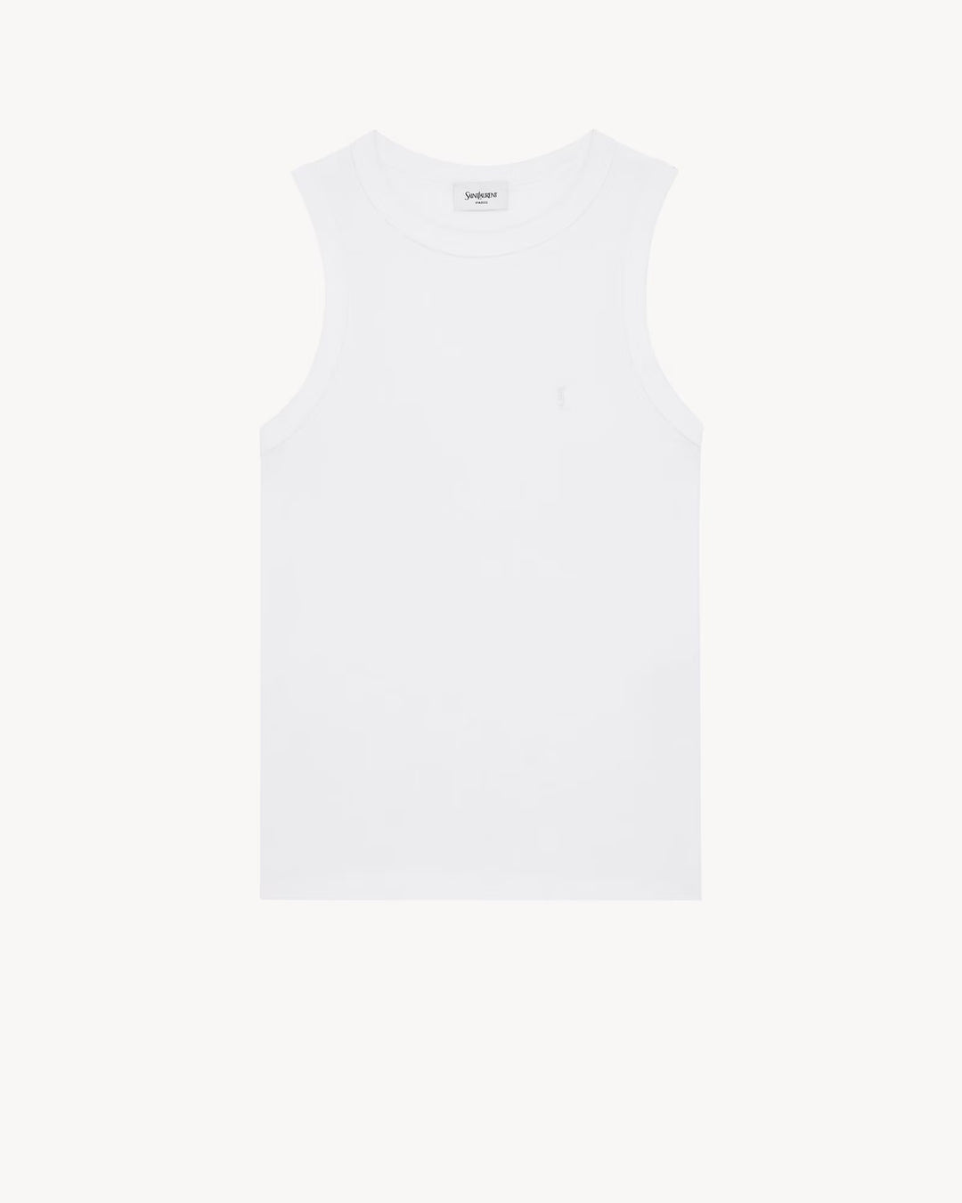 SAINT LAURENT - Tank top cassandre en jersey de coton côtelé