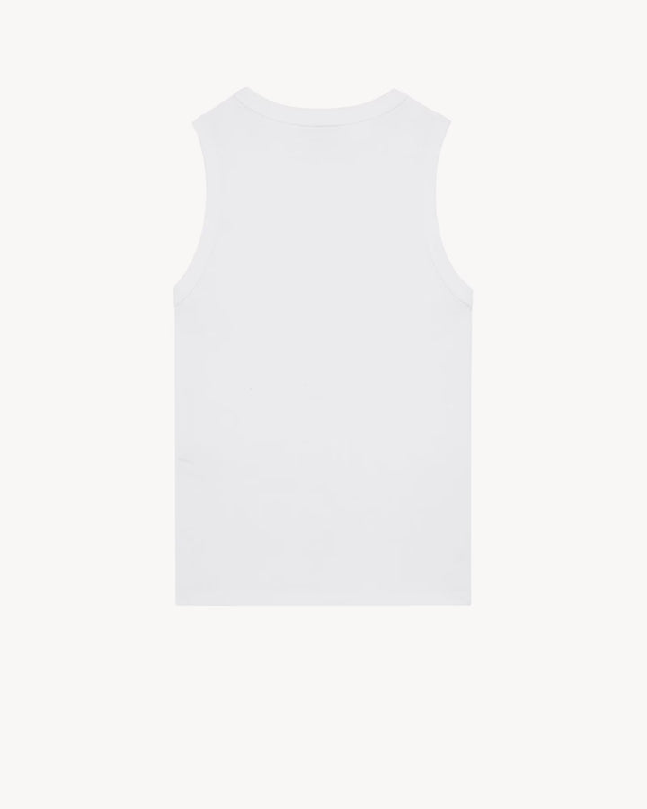 SAINT LAURENT - Tank top cassandre en jersey de coton côtelé