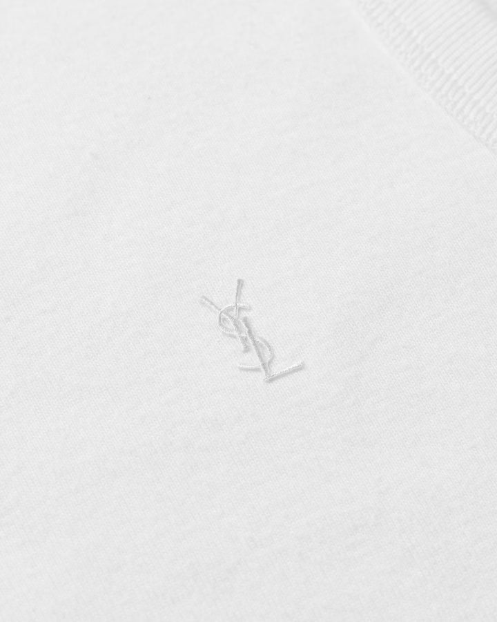 SAINT LAURENT - Tank top cassandre en jersey de coton côtelé