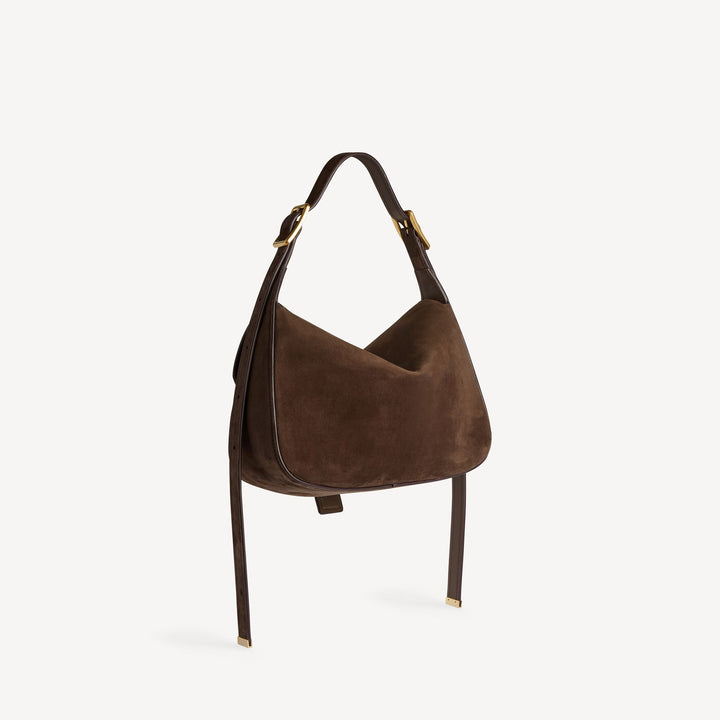BALENCIAGA-Sac Porté Épaule Clicca Moyen pour Femme en Muscade