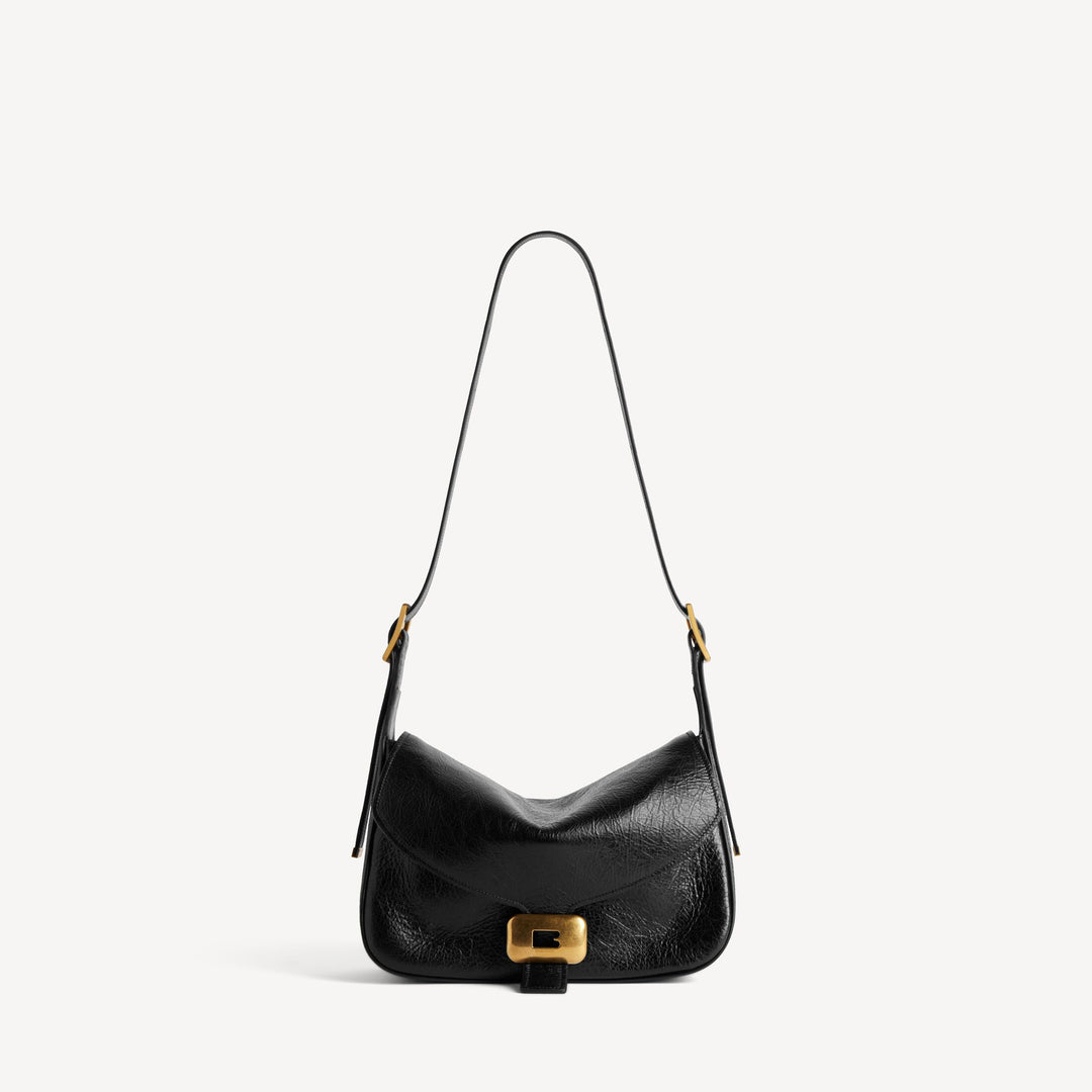 BALENCIAGA-Sac Porté Épaule Clicca Moyen pour Femme en Noir