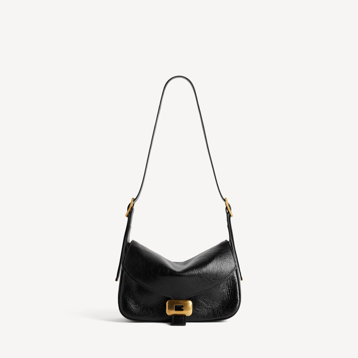 BALENCIAGA-Sac Porté Épaule Clicca Moyen pour Femme en Noir