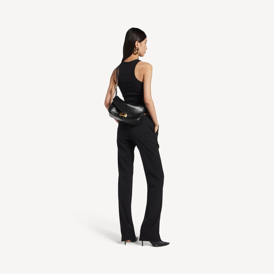 BALENCIAGA-Sac Porté Épaule Clicca Moyen pour Femme en Noir