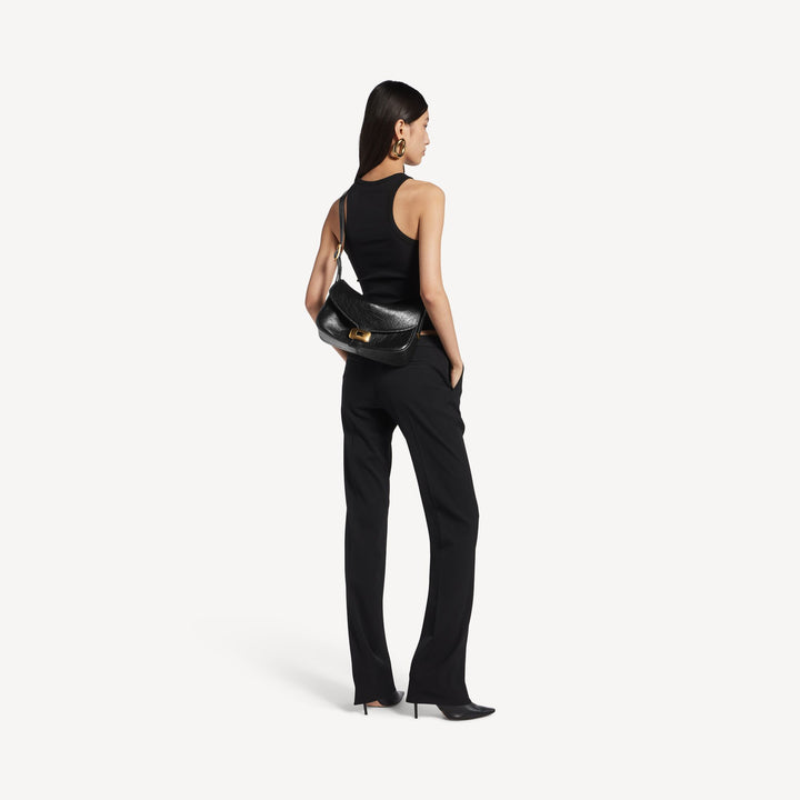 BALENCIAGA-Sac Porté Épaule Clicca Moyen pour Femme en Noir