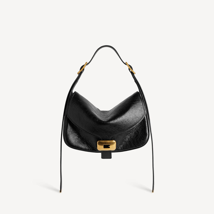 BALENCIAGA-Sac Porté Épaule Clicca Moyen pour Femme en Noir