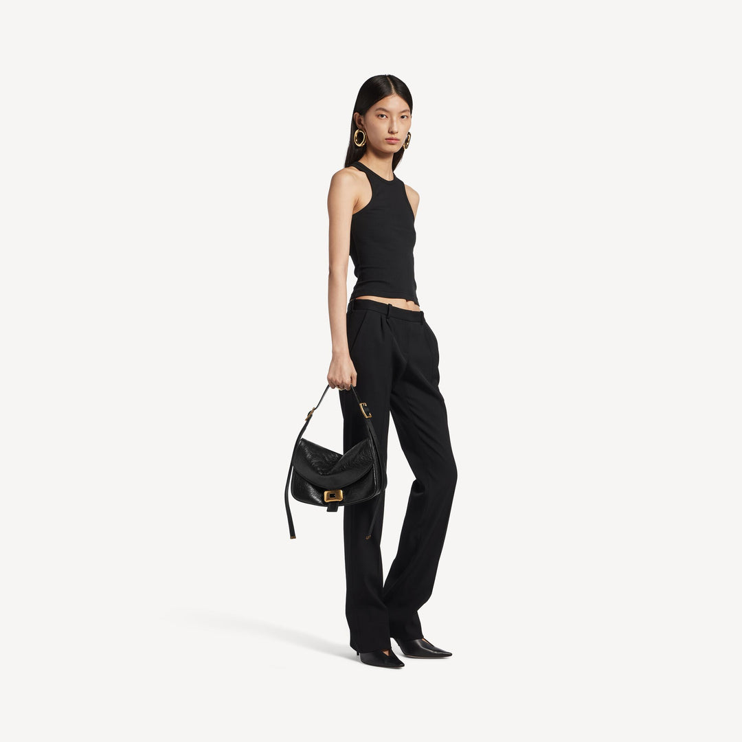 BALENCIAGA-Sac Porté Épaule Clicca Moyen pour Femme en Noir