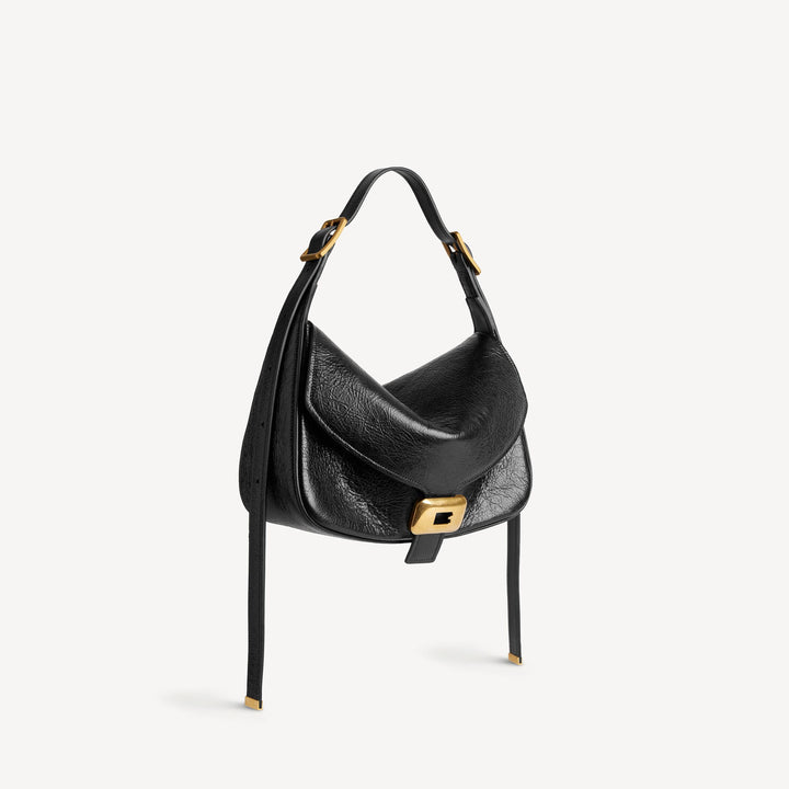 BALENCIAGA-Sac Porté Épaule Clicca Moyen pour Femme en Noir