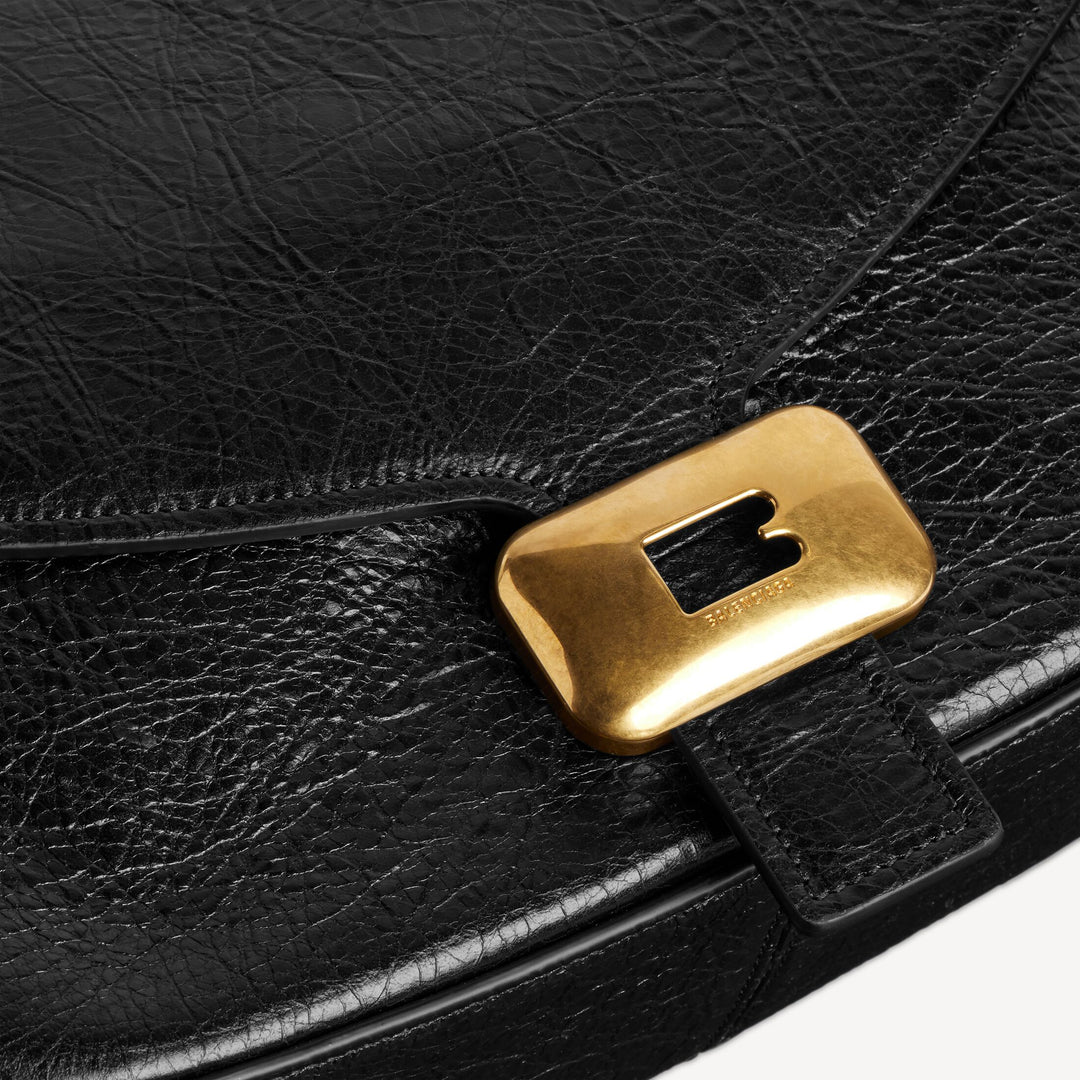 BALENCIAGA-Sac Porté Épaule Clicca Moyen pour Femme en Noir