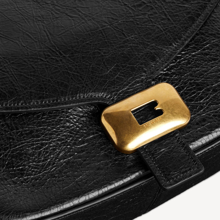 BALENCIAGA-Sac Porté Épaule Clicca Moyen pour Femme en Noir