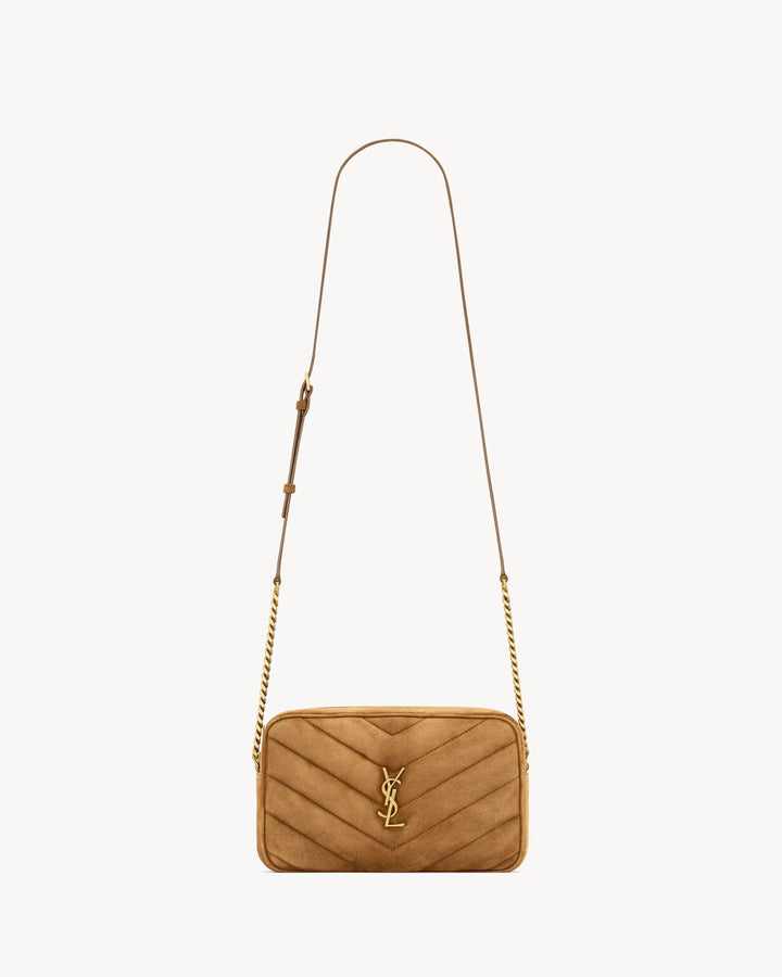 SAINT LAURENT - LOULOU camera bag en suède MATELASSÉ