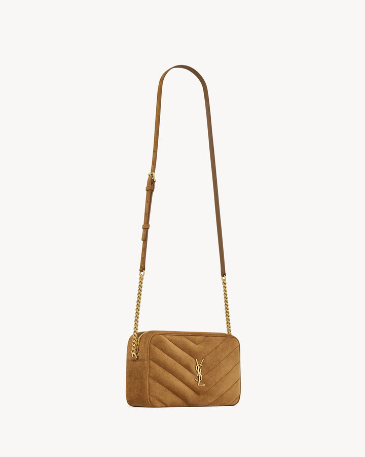 SAINT LAURENT - LOULOU camera bag en suède MATELASSÉ