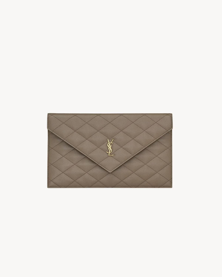 SAINT LAURENT PARIS pochette en cuir GRAIN DE POUDRE