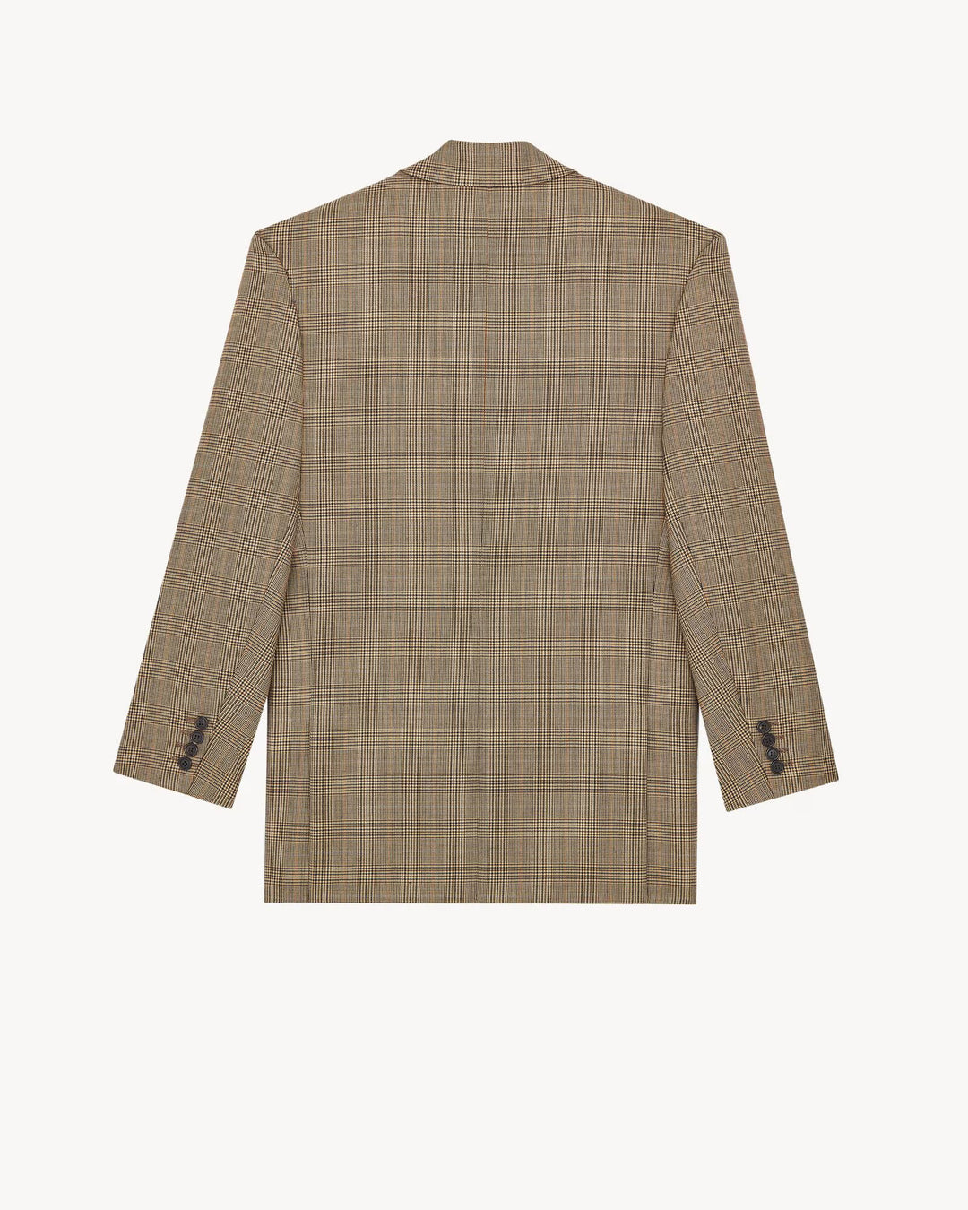 SAINT LAURENT - Veste en laine Prince de Galles à double boutonnage