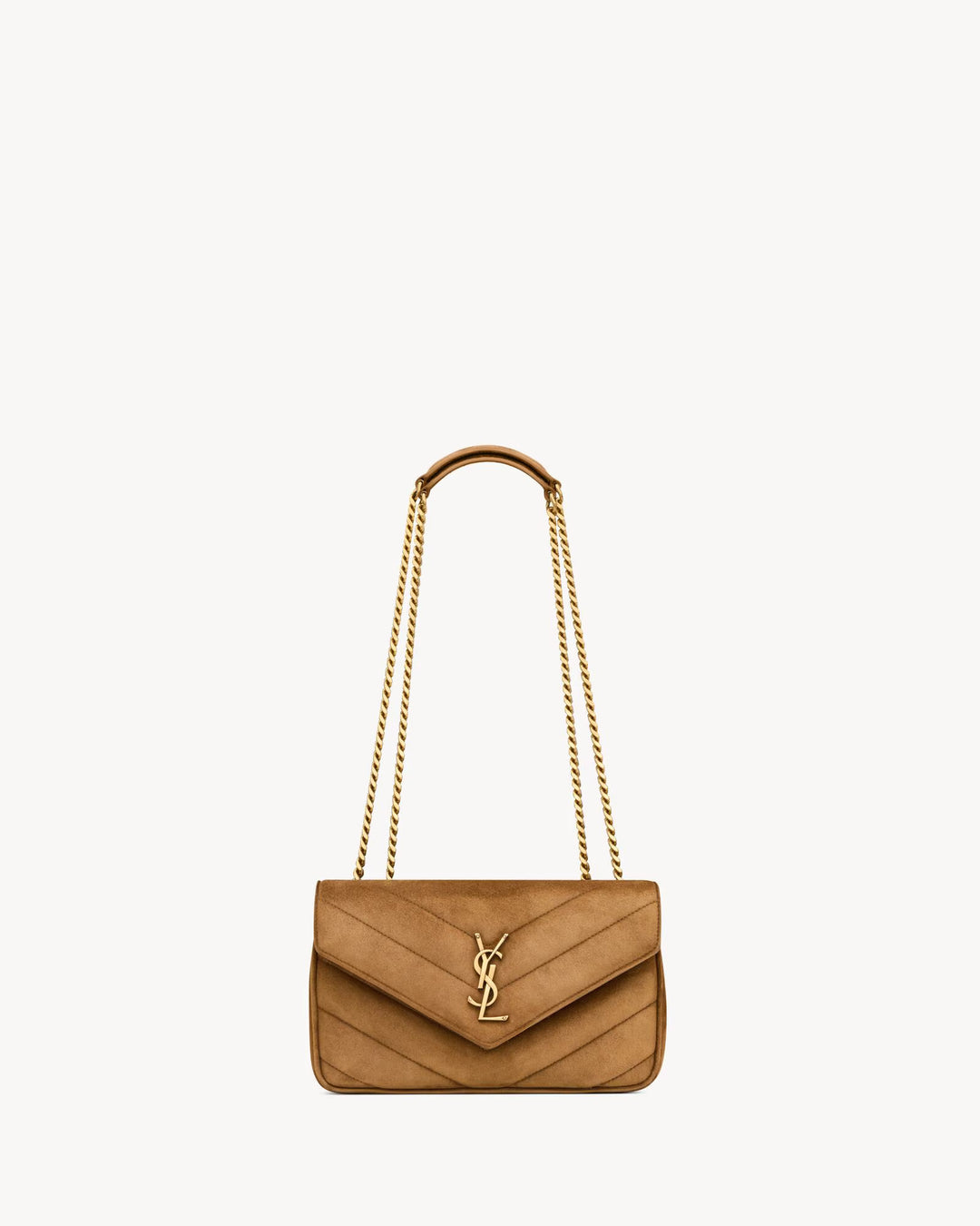 SAINT LAURENT - LOULOU small en suède MATELASSÉ