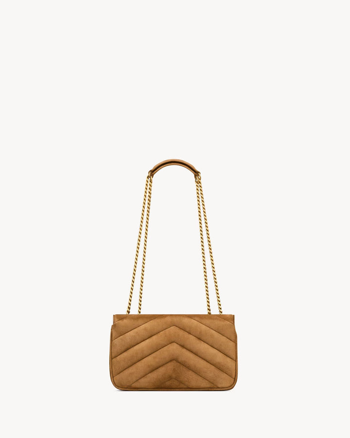 SAINT LAURENT - LOULOU small en suède MATELASSÉ